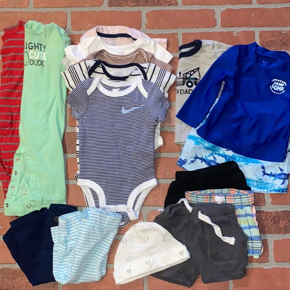 Babyboy 6m spring/summer footie onesie swim bundle!!